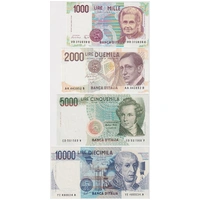 Italy 1984 1990 Set of Four Banknotes 1,000 10,000 Lire Uncirculated
