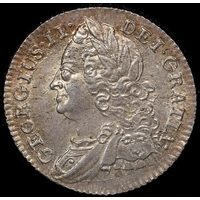 1745 Silver Sixpence George II S#3709 Choice Uncirculated