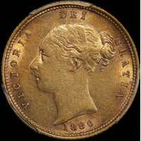 1886 Sydney Young Head Half Sovereign good EF (PCGS AU55)