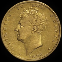1826 Gold Sovereign George IV S#3801 about Very Fine