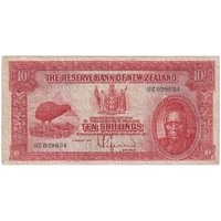 New Zealand 1934 Ten Shillings P# 154 Fine