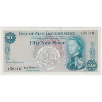 Isle of Man 1969 50 New Pence Pick# 27 Uncirculated