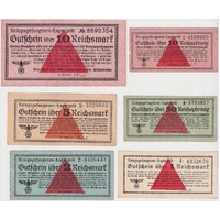 Germany (WWII) Set of 6 POW Camp Notes EF