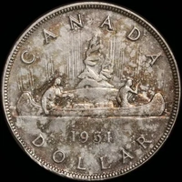 Canada 1951 Silver 1 Dollar Voyageur KM# 46 Uncirculated