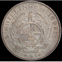 South Africa 1892 Silver 5 Shillings KM# 8.1 good VF