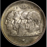 Belgium 1954 Silver 100 Francs KM#138 Uncirculated