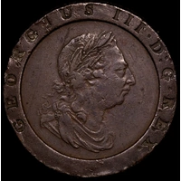  1797 Copper Cartwheel Twopence S#3776 about VF