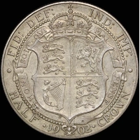 1902 Silver Proof Half Crown Edward VII S# 3980 FDC