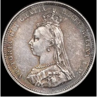 1887 Silver Shilling Victoria S#3926 EF