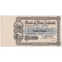 Bank of New Zealand (Christchurch) 20 Pounds Unissued Specimen Note P# S194 