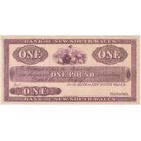 New Zealand Bank of NSW 1923 1 Pound Unissued Specimen Pick# S.162 EF
