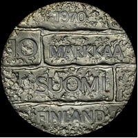 Finland 1970 Silver 10 Markaa KM# 51 Uncirculated