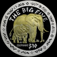 Sierra Leone 2001 Silver $10 Uncirculated Coin The Big Five: Elephant