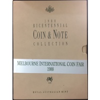 1988 Bicentennial Note And Coin Set Coin Fair Edition