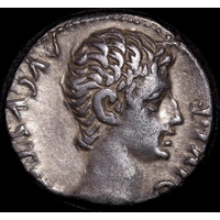 Ancient Rome (Imperial) Augustus 15 BC Silver Denarius RIC I 167a about EF