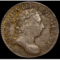 1762 Silver Threepence George III S#3753 EF