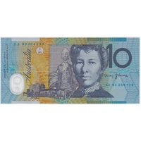 1996 $10 Note AA96 First Prefix Fraser/Evans R318aF Ex NPA Folder