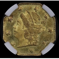 United States 1871 Gold 1/4 Dollar Octagonal Liberty (California Fractional Gold) NGCMS64