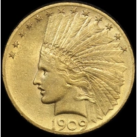 United States 1909 Gold 10 Dollar Indian good EF