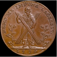 Edinburgh 1790 Copper Halfpenny Token DH 25 good EF