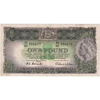 1953 One Pound Coombs/Wilson HA/00 First Prefix R33F Very Fine