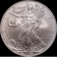 United States 2008-W Silver 1oz Eagle 2007 Reverse Error NGC MS69