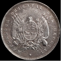Uruguay 1893-So Silver Peso SA#29 good EF