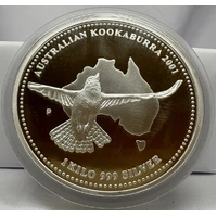 2001 1 Kilo Silver Proof Coin Kookaburra and Map - No Packaging