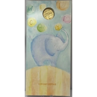 2009 1 Dollar Coin in Folder Welcome Baby Keepsake