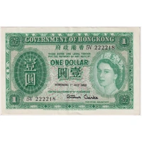 Hong Kong 1958 $1 Note P#324Ab about Unc