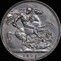 1902 Silver Crown Edward VII About Very Fine