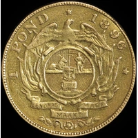 South Africa 1896 Gold Pond KM#10.2 Ex Mount