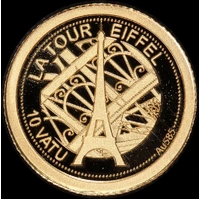 Vanuatu 2013 Gold Half Gram Coin Eiffel Tower