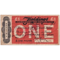 Fieldings (Boulia) 1936 One Pound Private Trader's Note Fine