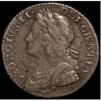 1737 Silver Shilling George II  S#3700 about VF