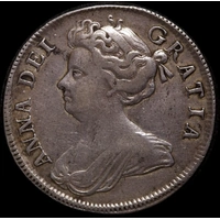 1707 Silver Halfcrown Anne S#3604 about VF