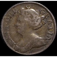 1711 Silver Sixpence Anne S#3619 Fine