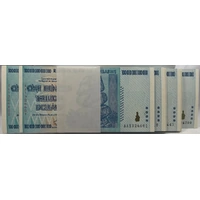 Zimbabwe 2008 100 Trillion Dollars Bundle of 100 Notes Uncirculated