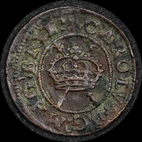 1625 - 1649 Copper Farthing Charles /  S#C1FA-045 Fine