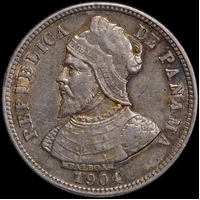 Panama 1904 Silver 10 Centisimos KM#3 good EF