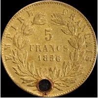 France 1856 Gold 5 Francs KM# 787.1 good VF