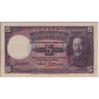 Straits Settlements 1935 5 Dollars P# 17b Extremely Fine PCGS XF40