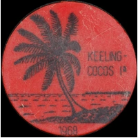 Keeling-Cocos Islands 1968 Plastic 2 Rupee Token KM#Tn14 Uncirculated