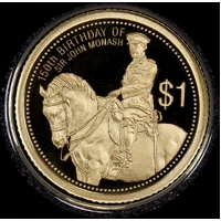 Cook Islands 2015 Gold 1 Dollar Proof Coin Sir John Monash