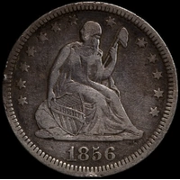 United States 1856 Silver Quarter KM# A64.2 Very Fine