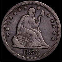 United States 1857-O Silver Quarter KM# A64.2 Fine
