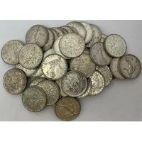 France Bulk Lot of 50 Silver 5 Franc Coins (1960 - 1969)