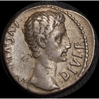 Imperial Rome Augustus 15-13 BC Silver Denarius RIC I 167a about VF