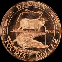 1982 Copper Australian Tourist Dollar Darwin