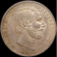 Netherlands 1873 Silver 2.5 Guilder KM#82 good EF